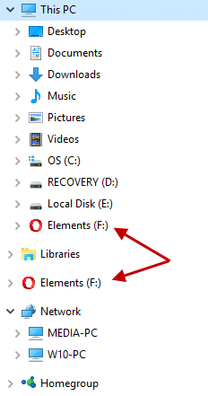 drives listed twice in explorer navigation pane