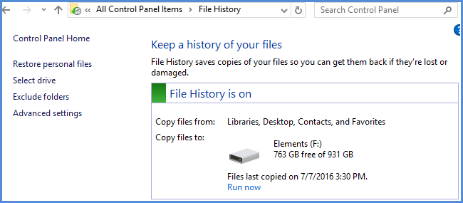How to Cleanup Older File History Backups in Windows 10