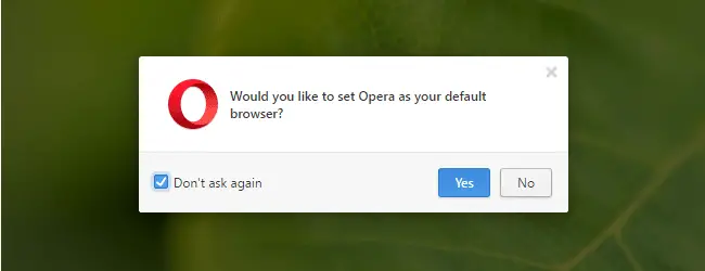 opera opens default apps settings