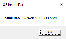 дата и время установки Windows vbscript