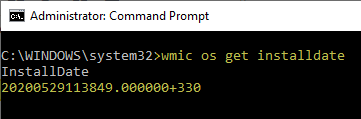 systeminfo - windows install date and time
