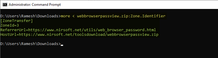 zoneid and hosturl - ntfs alternate data streams