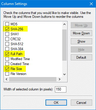 compare files in two folders - hashmyfiles