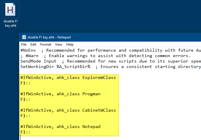 disable f1 key autohotkey