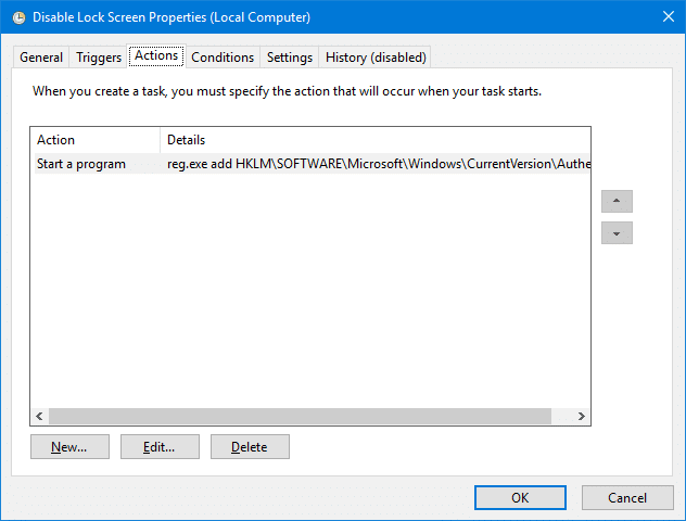 отключить экран блокировки в Windows 10