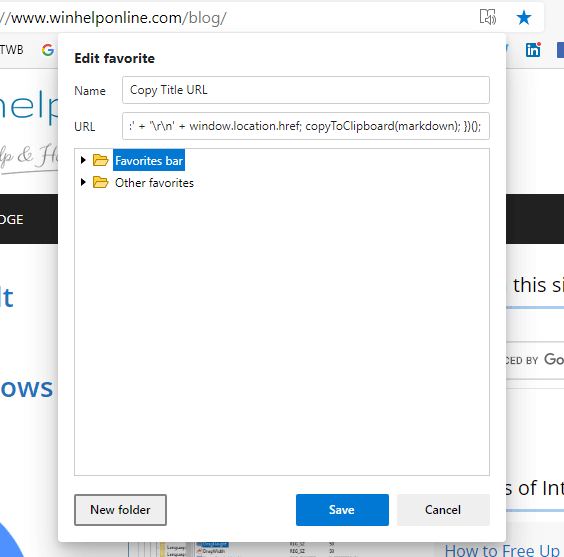 microsoft edge chromium - copy title and url