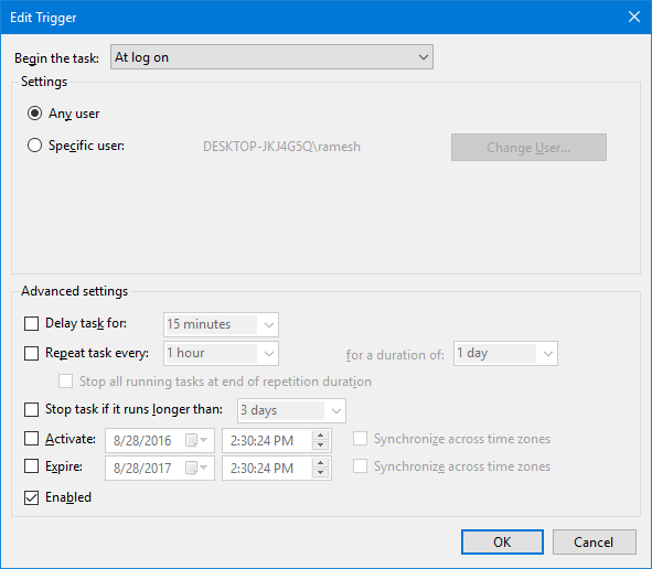 empty recycle bin task scheduler