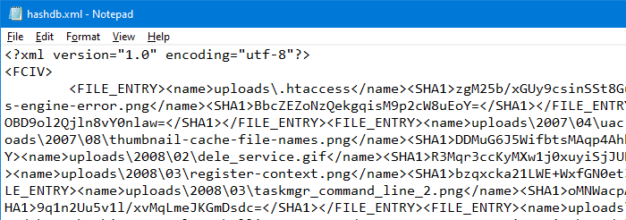 compare folder contents - fciv checksum