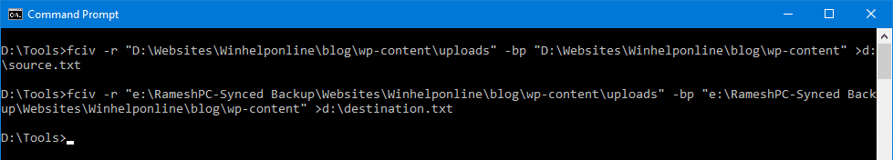 windows compare two directories windows compare two directories
