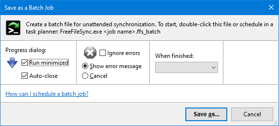 compare the content of two folders - freefilesync