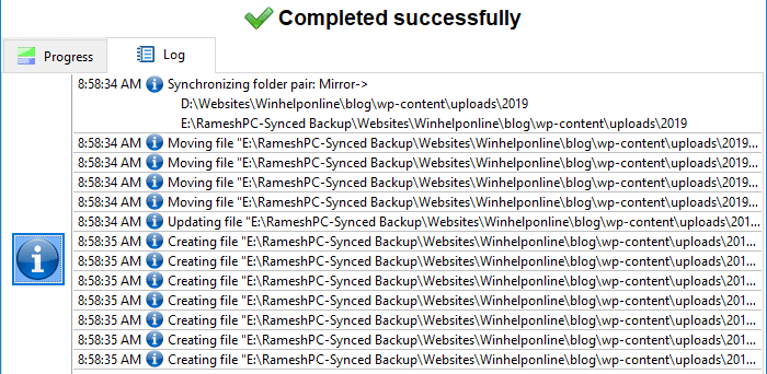 compare the content of two folders - freefilesync