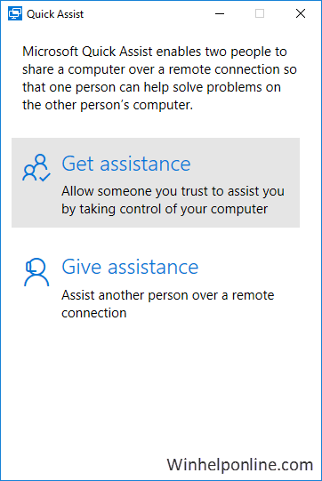 быстрая помощь в Windows 10