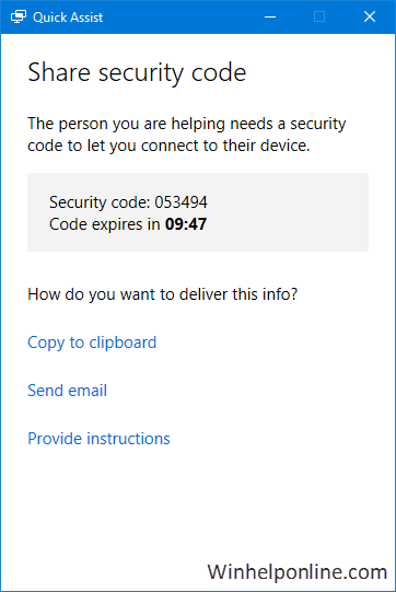 quick assist in windows 10