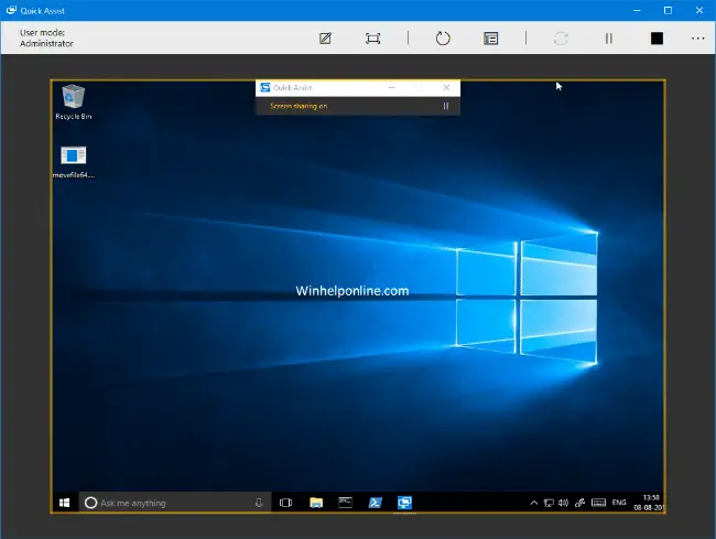 quick assist in windows 10