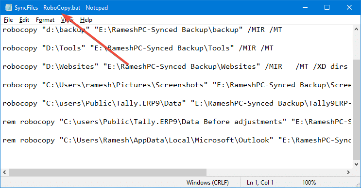 compare contents of two folders - robocopy sync mir