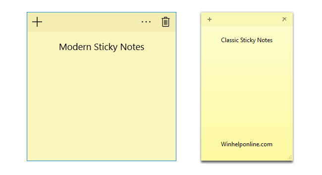 stick notes modern vs classic desktop