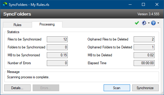 syncfolders - compare and sync files