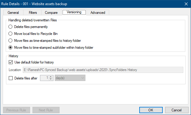 syncfolders - compare and sync files