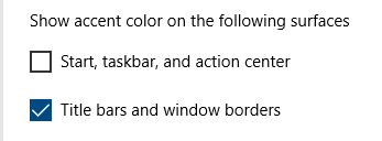 colorize title bar but not for taskbar and start menu