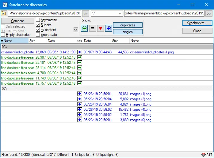 cmd compare folders