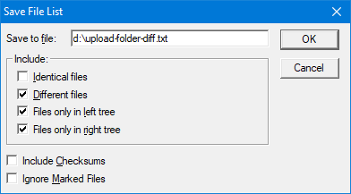 compare the contents of two folders in windows