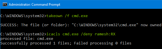 block cmd.exe access for a user