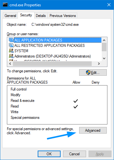 block cmd.exe access for a user