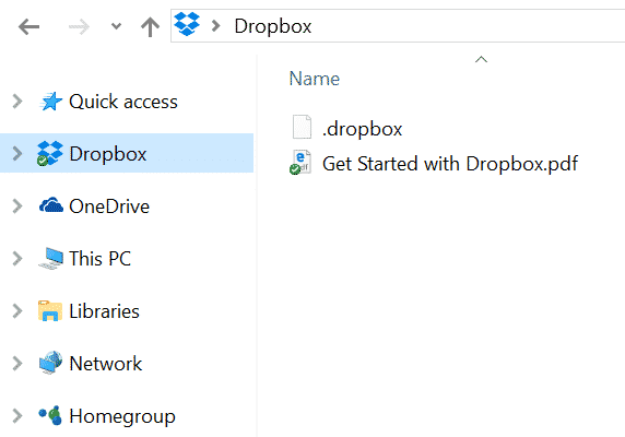 dropbox icon add remove navigation pane