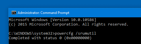 energy estimation engine powercfg srumutil