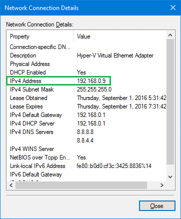 find your ip address