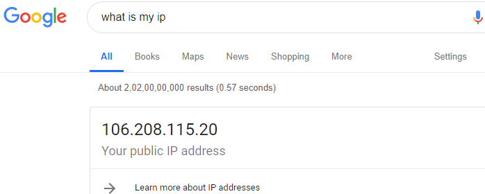 Find Your IP Address in Windows