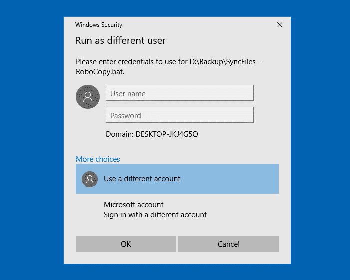 powershell start process run as different user