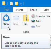 share or attach files to mail app