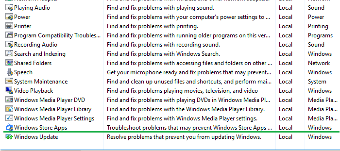 store apps troubleshooter