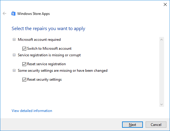 reset service registration windows 10