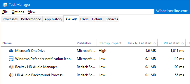 task manager startup impact