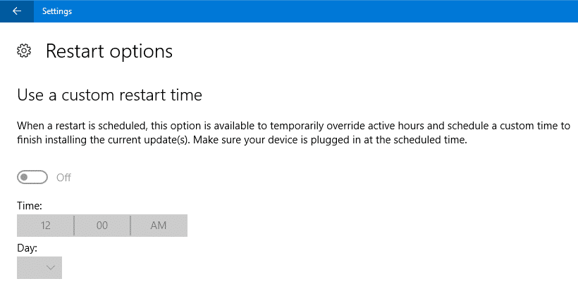 windows update prevent restart active hours