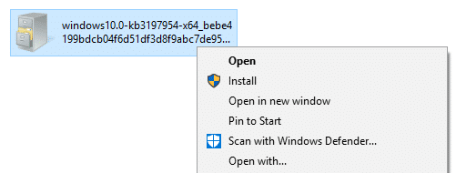 cab install context menu