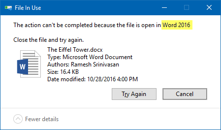 Find Which Process Has Locked a File