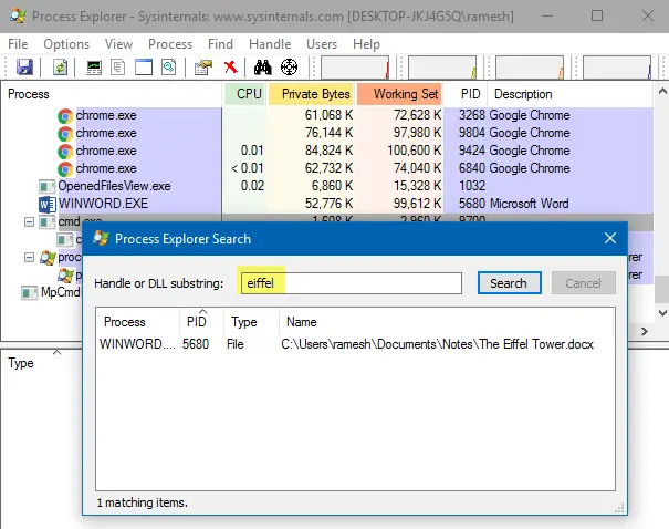 Find Which Process Has Locked a File