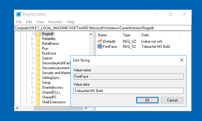 Change Registry Editor Font Face in Windows 10 Creators ...
