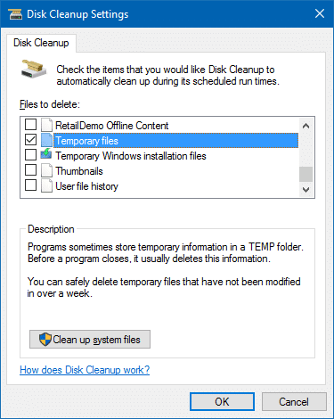 clear temp files at login