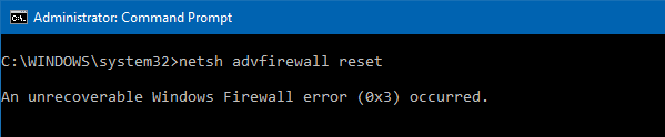 reset windows firewall settings