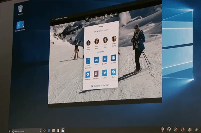 windows 10 new share ui