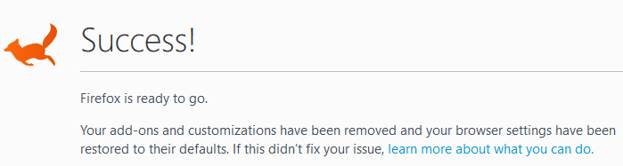 reset firefox