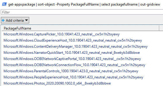 list installed packages