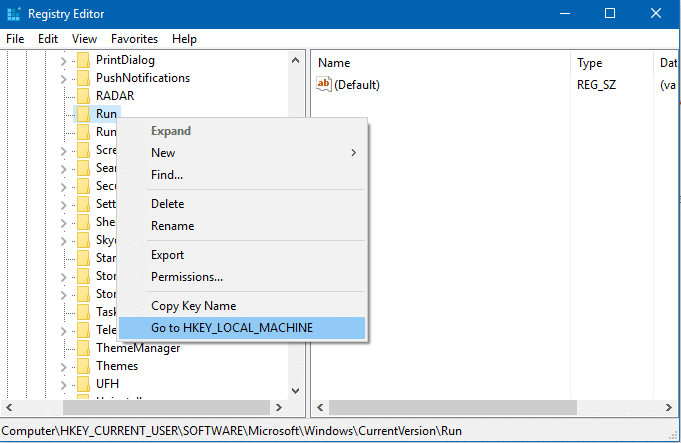 switch between hkcu and hklm registry