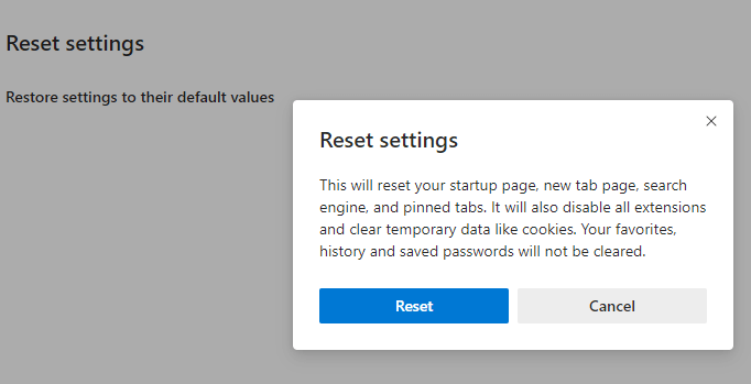 reset edge chromium