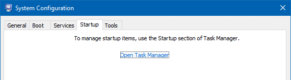 open taskmgr startup tab