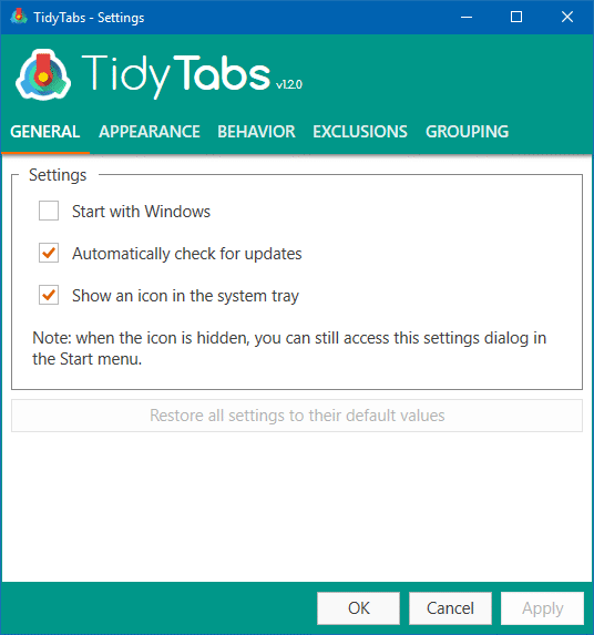 Add tab. TIDYTABS.